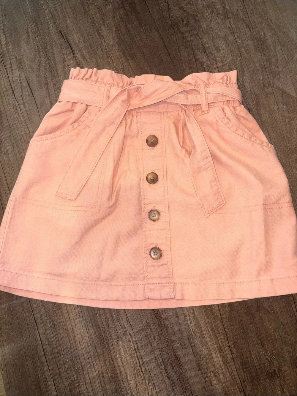 OshKosh B'gosh Light Peach Tie-Waist Button-Front Skirt